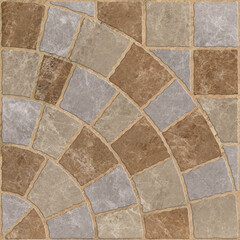 Obraz premium Modern seamless geometric pattern with natural textures: marble, wood, stone, cement, terrazzo. Ideal for interior design, wallpaper, packaging, textiles, tiles, and parquet flooring. 