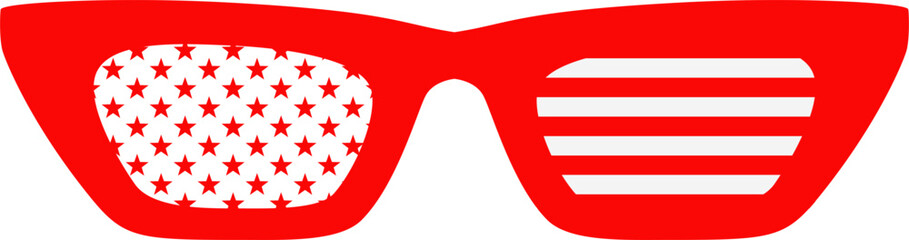 American Themed Sunglasses Illustration Isolated on White