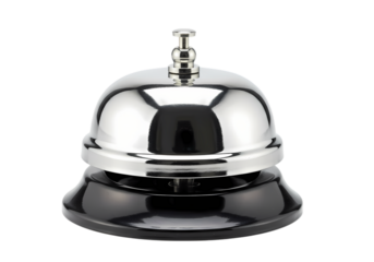 Polished Chrome Service Bell isolated on transparent background