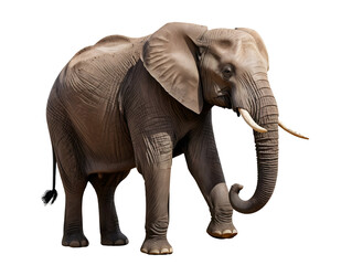 Obraz premium African Elephant PNG Transparent Background - Large Wildlife Animal Safari Vector Illustration Graphic Design Element for Conservation Nature Educational Projects