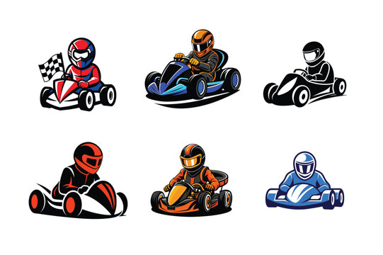 Collection of racing car, sports cars vector illustration 