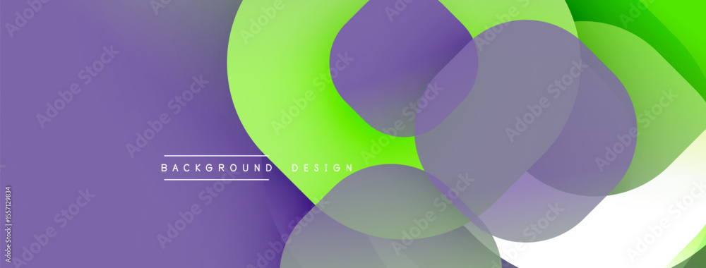 Poster abstract fluid shapes overlap, creating vibrant purple, green gradients. modern design element for b
