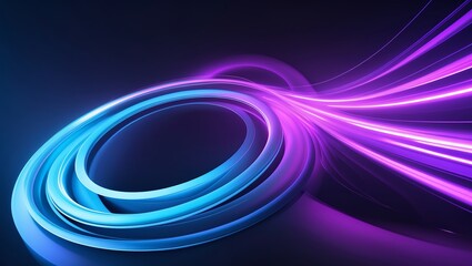 Abstract Composition of Swirling Blue and Purple Light Trails