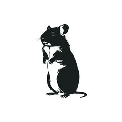 Charming Hamster Silhouette Artwork for Creative Graphic Projects
