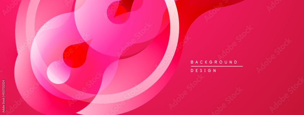 Poster abstract pink design. overlapping circles create dynamic visual effect. smooth gradients, modern aes