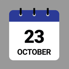 OCTOBER-23- Daily Calendar Icon - White Background