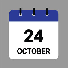 OCTOBER-24- Daily Calendar Icon - White Background