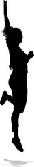Happy Woman Jumping For Joy Silhouette Person