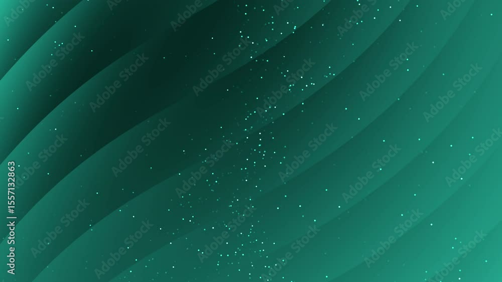 Poster teal curved lines and sparkles abstract background with a futuristic and whimsical feel, ideal for d