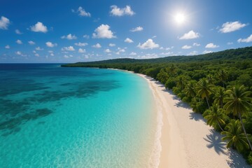 Aerial view of Lonnoc Beach in Vanuatu