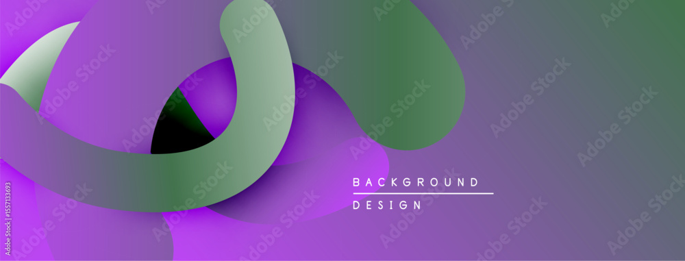 Poster abstract fluid shapes overlap, creating vibrant purple, green gradients. modern design element for b