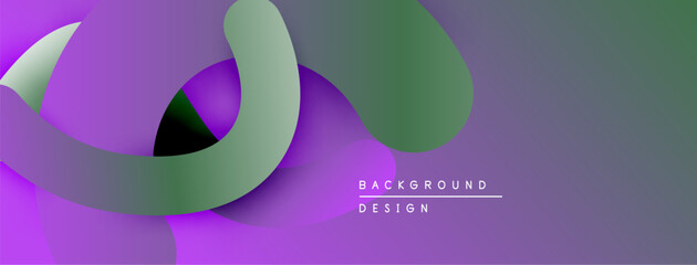 Obraz premium Abstract fluid shapes overlap, creating vibrant purple, green gradients. Modern design element for backgrounds, presentations.