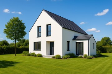 Elegant modern residence with a sleek white design