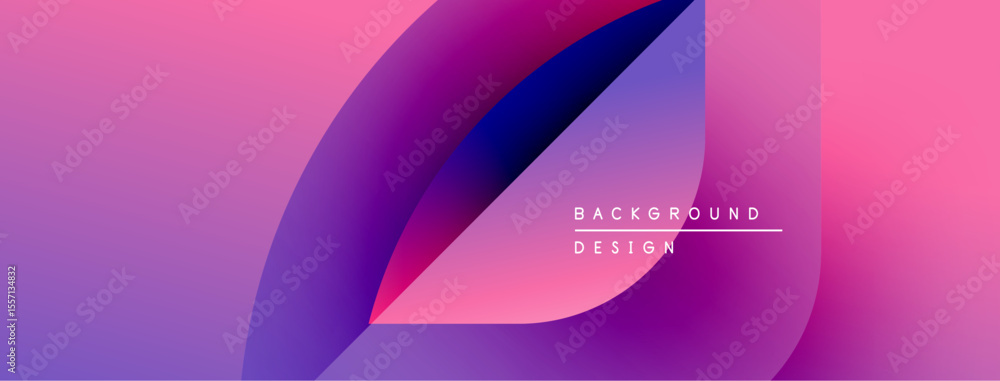 Aufkleber Abstract gradients blend purple, pink, blue hues. Overlapping shapes create dynamic visual effect. Text reads background design.