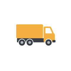 vector icon of a flat style cargo truck