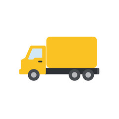 vector icon of a flat style cargo truck