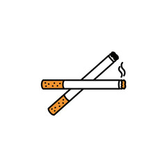 Cigarette icon vector. Smoking logo illustration. Cigarette symbol vector on white background