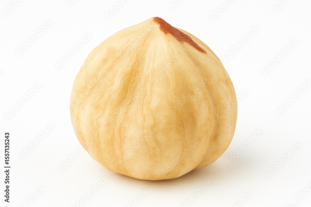 Aufkleber sliced hazelnut on a white backdrop with clear focus and isolated clipping path