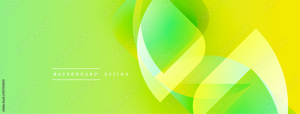 Poster Abstract fluid shapes overlap, creating vibrant greenyellow gradient. Modern design element for backgrounds, presentations.
