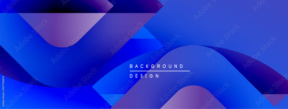 Aufkleber Abstract fluid shapes, vibrant blue purple gradients. Modern design elements create dynamic background texture. Minimalist text reads background design.