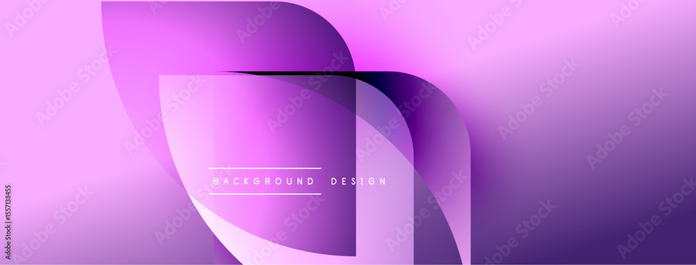 Fototapete abstract purple gradient background. overlapping shapes create modern design, smooth transitions, vi