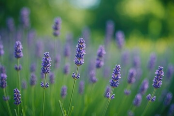 Obraz premium Summer garden with blooming lavender and soft focus background