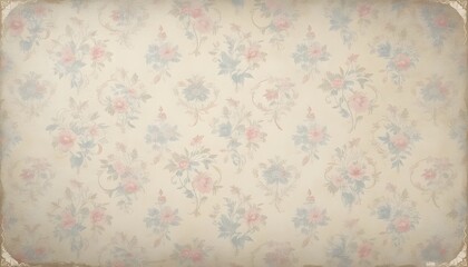 Repeating Vintage Motif with Faded Floral Details