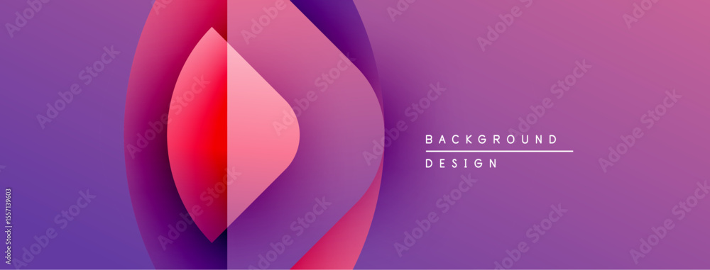 Aufkleber Abstract gradient shapes create dynamic visual. Purple, red hues blend smoothly. Modern design element for backgrounds.
