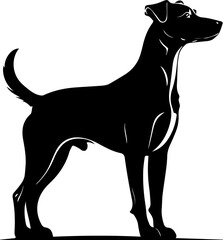 dog silhouette isolated on white