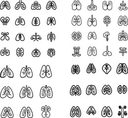 lungs icon lung health respiratory system breathing icon pulmonary icon lung anatomy healthy lungs damaged lungs human lungs lung scan chest X-ray icon lung disease lung care lung fun