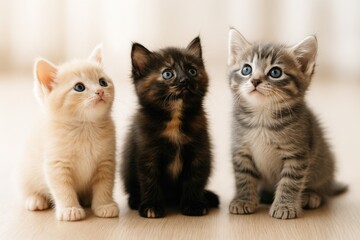 Fototapeta premium Adorable kittens exploring their environment