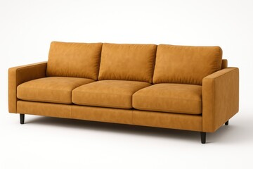 Fototapeta premium Contemporary pastel-colored suede lounge chair on a plain white backdrop