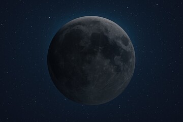 Dark night sky with a new moon backdrop