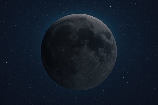 Dark night sky with a new moon backdrop - Powered by Adobe