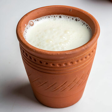 lassie or lassi in terracotta glass lassi