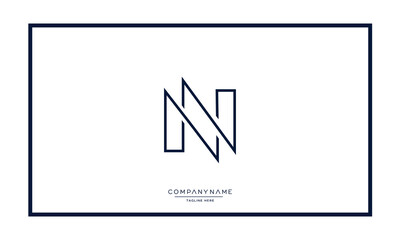 Alphabet letters N or NN logo monogram
