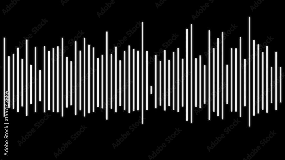 Leinwandbilder sound waveform frequency. black audio waves on black background. seamless loop animation. animation 