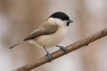 Fototapeta premium Tiny bird perched on a branch