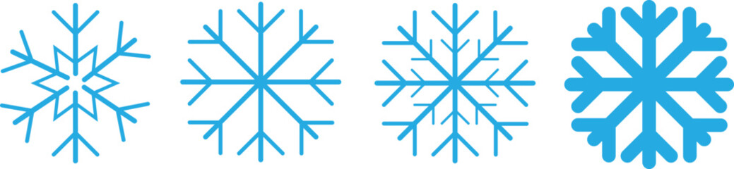 snowflake evolution series abstract blue background with snowflakes