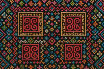 Traditional Hmong tribal pattern design