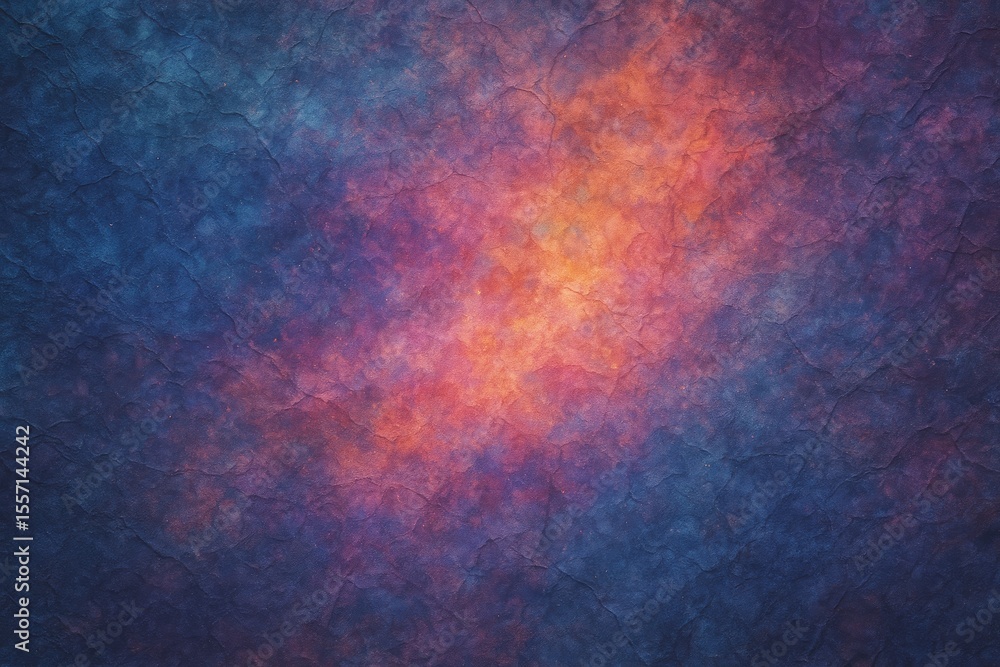 Poster designer backdrop with subtle textures and vibrant hues, featuring an abstract cosmic theme and a cr