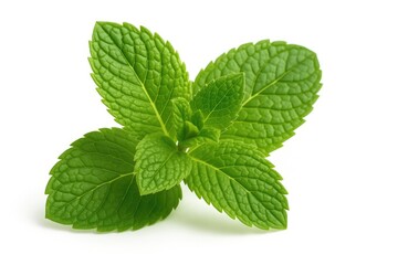 Clean mint leaf isolated on white background