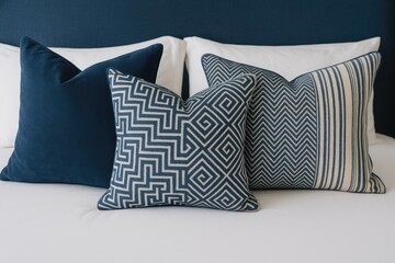 Elegant bedding with plush pillows for a luxurious bedroom