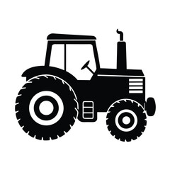 Obraz premium Tractor silhouette vector illustration, Set of black Tractor silhouette 