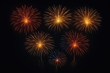 Fototapeta premium Vibrant nighttime display of artistic fireworks in a festive event