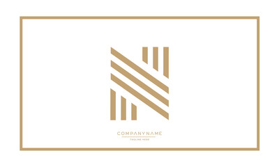 Alphabet letters N or NN logo monogram