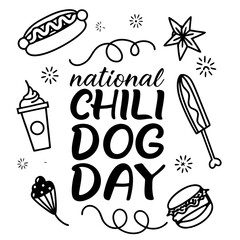 NATIONAL CHILI DOG DAY vector illustration