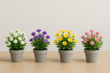 Naklejka premium Miniature floral arrangements in containers