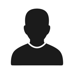 Minimalist Person User Profile Avatar Silhouette Vector Illustration - Black Human Icon Graphic