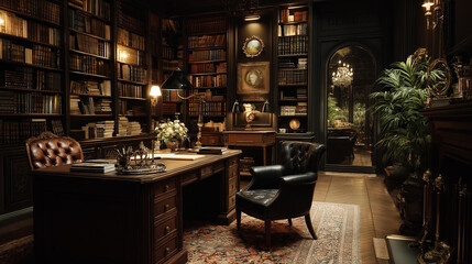 Vintage Intellectual Haven: Zoom Background